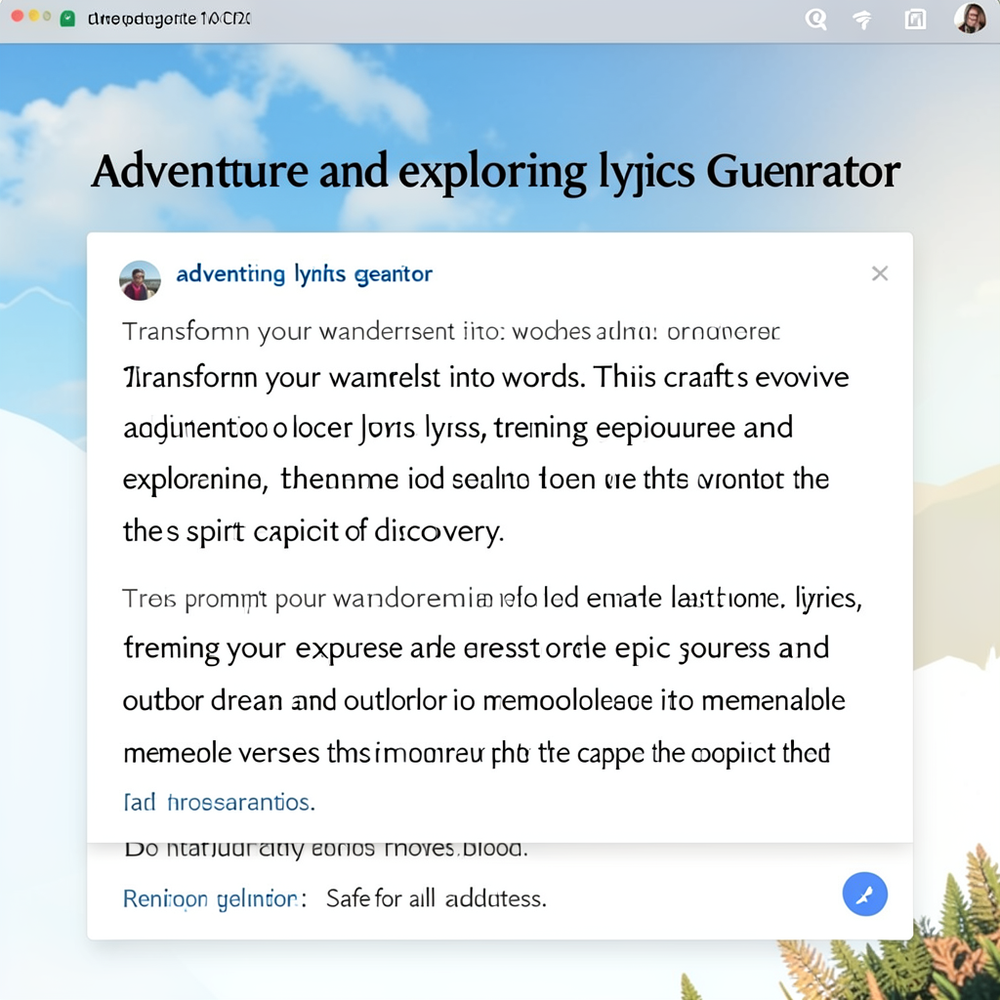 adventure and exploring lyrics generator website