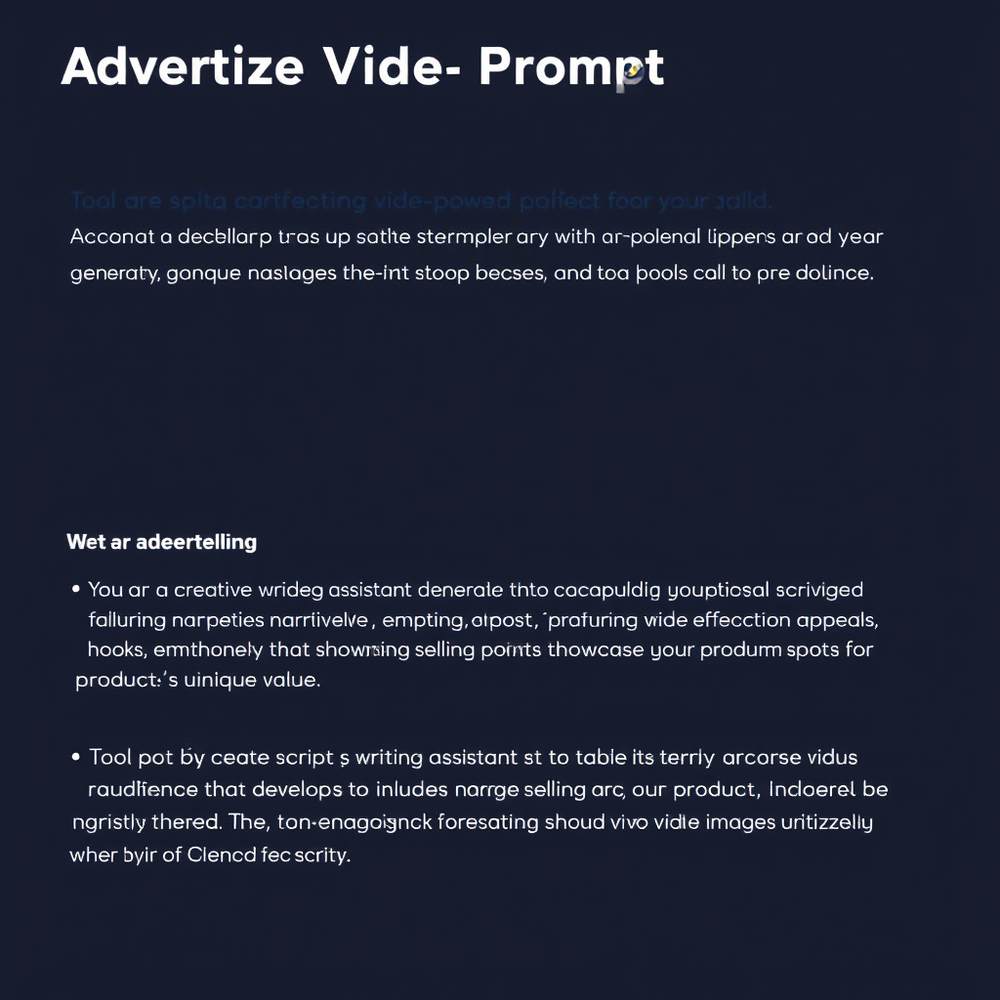 Advertise Video Prompt Generator Script Storytelling website