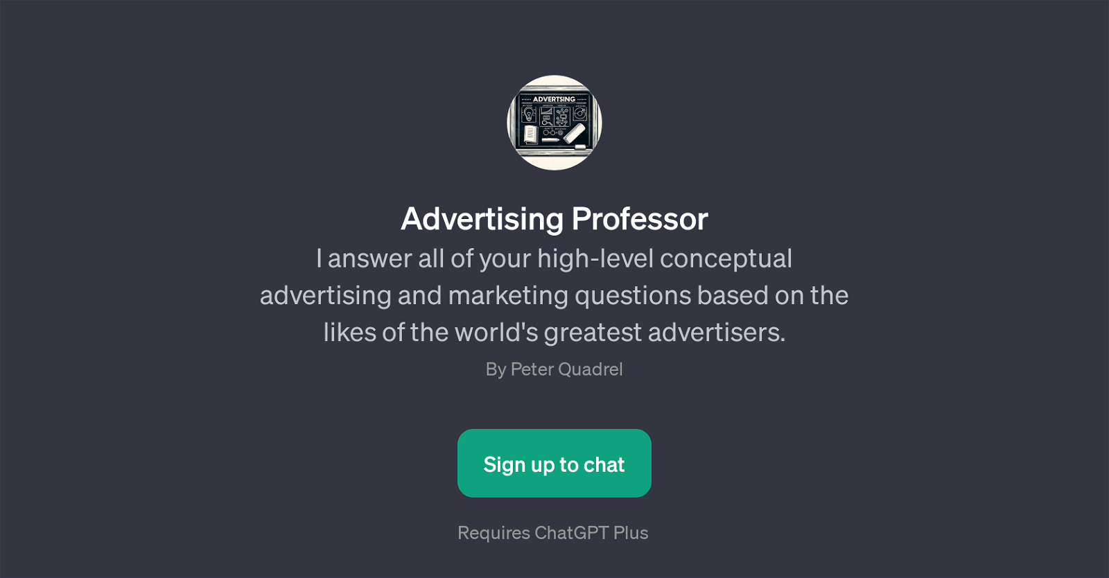 Advertising Professor website