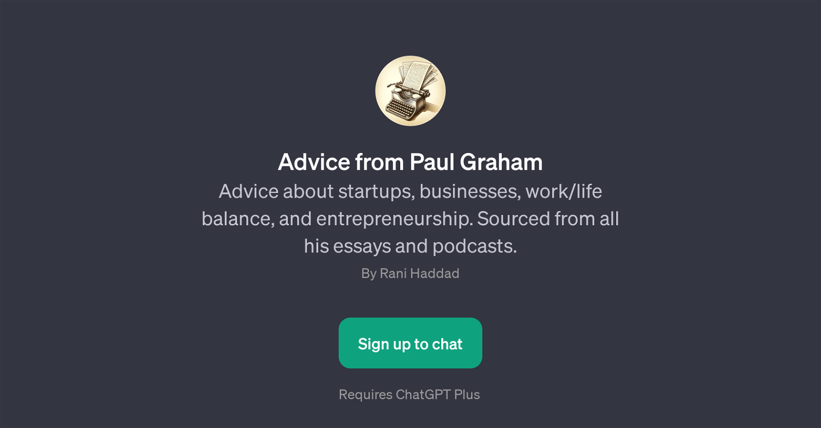 Advice from Paul Graham website