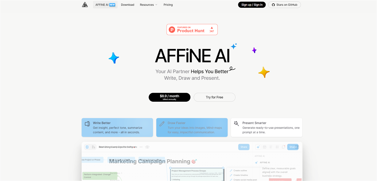 AFFiNE AI website