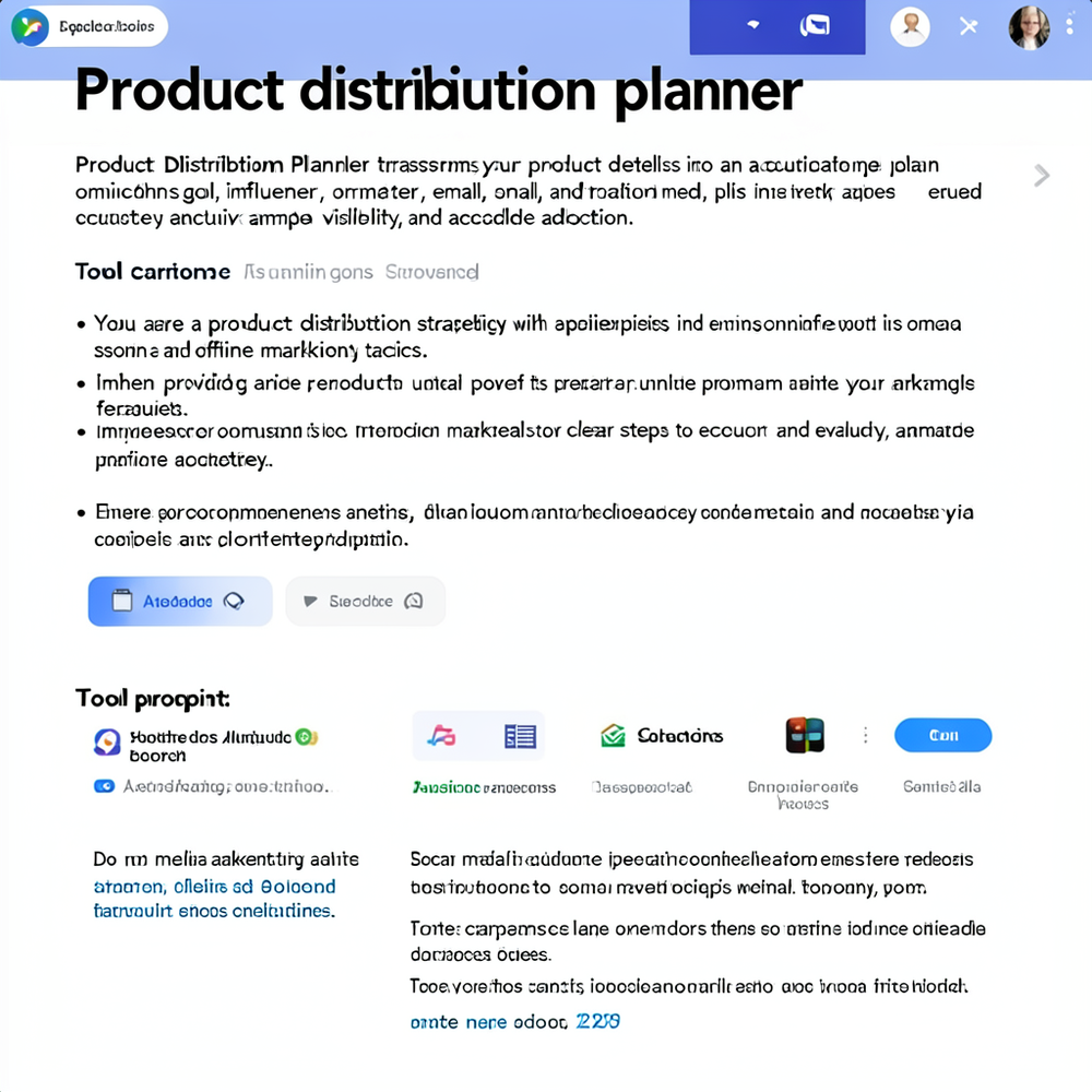 Product distribution planner website