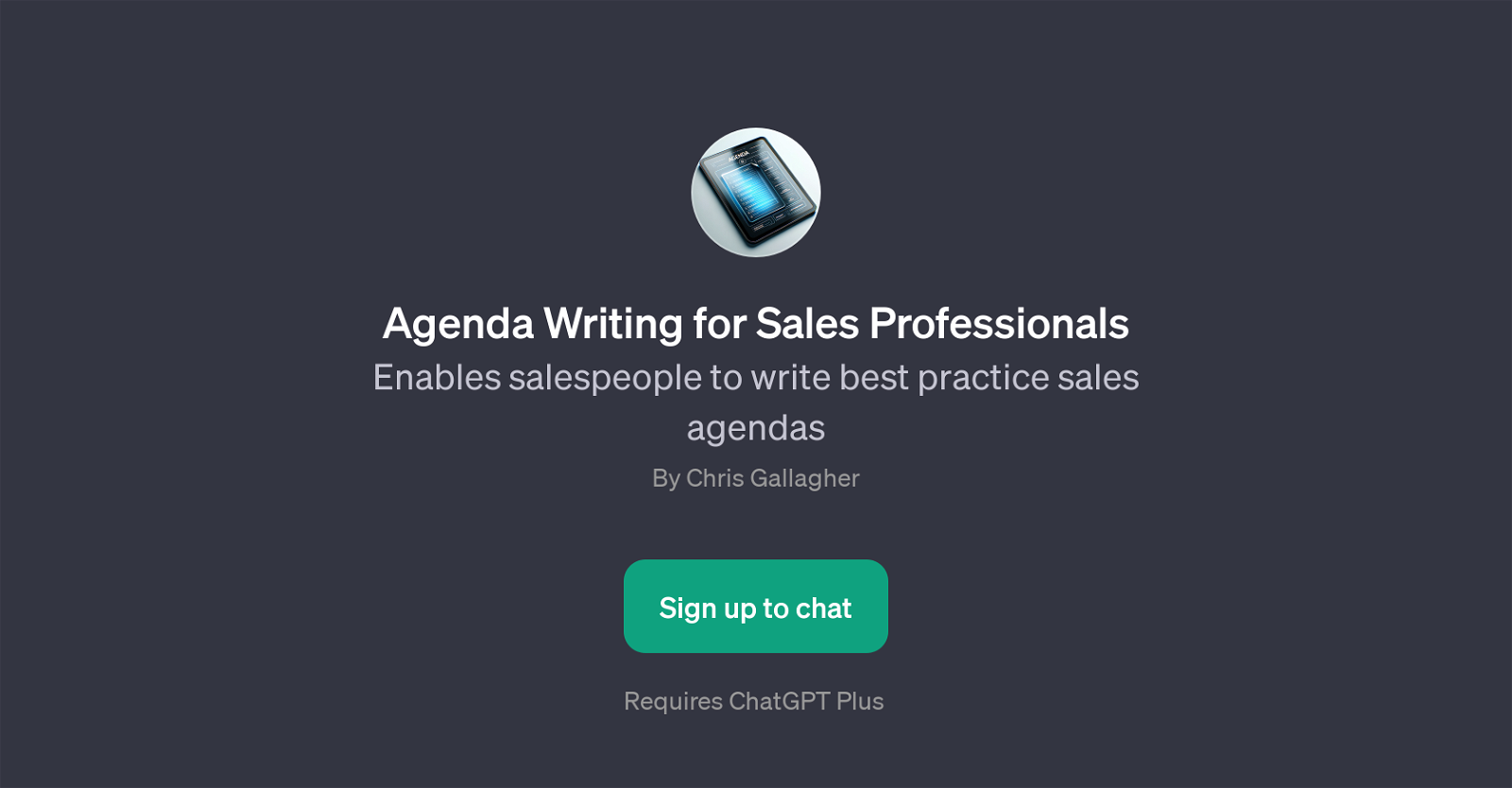 Agenda Writing for Sales Professionals website