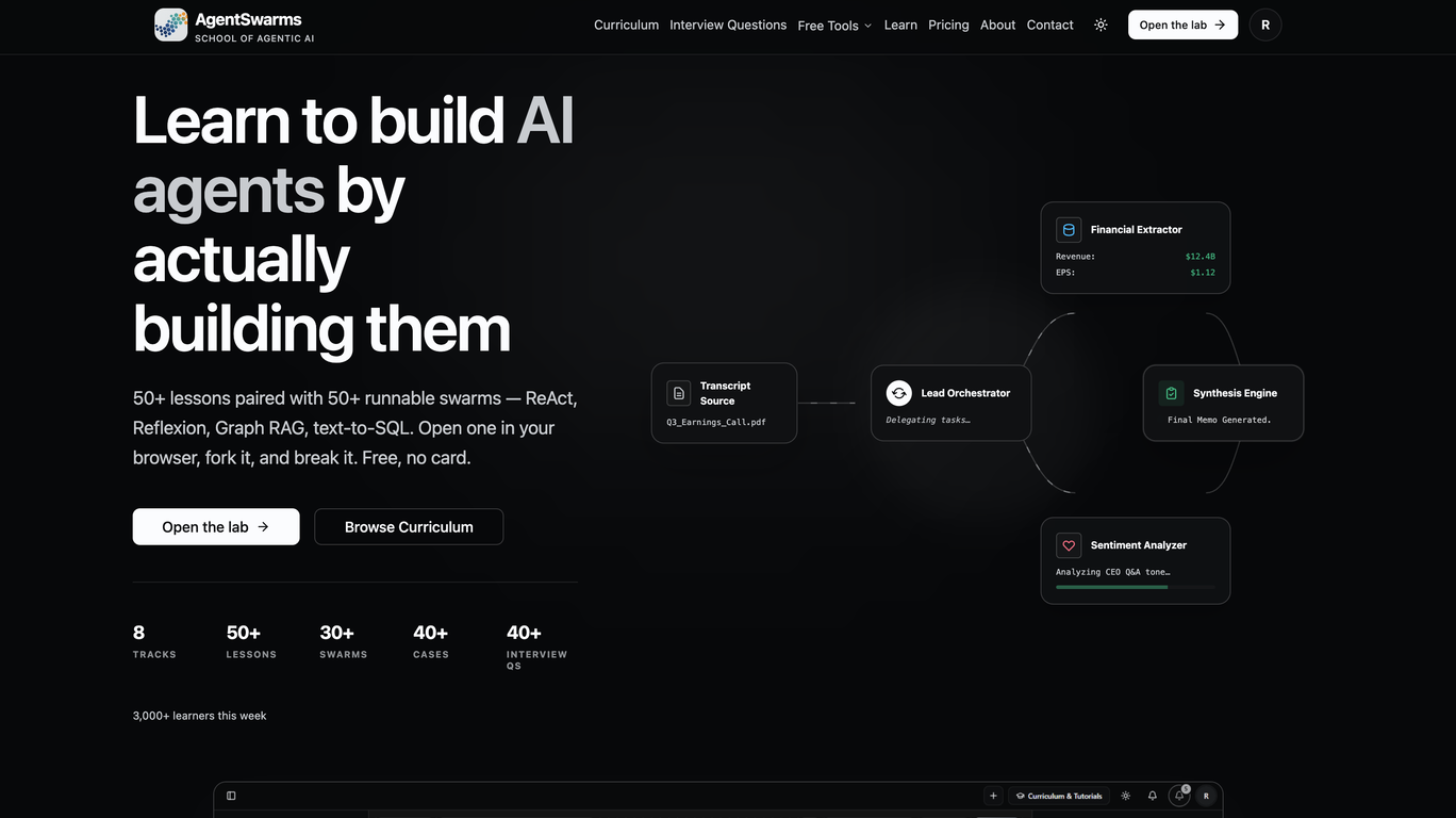 AgentSwarms website