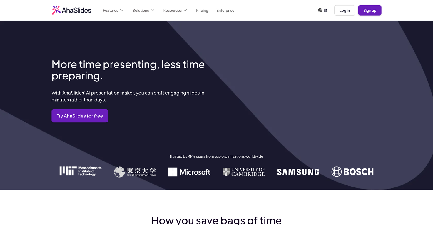 AhaSlides website