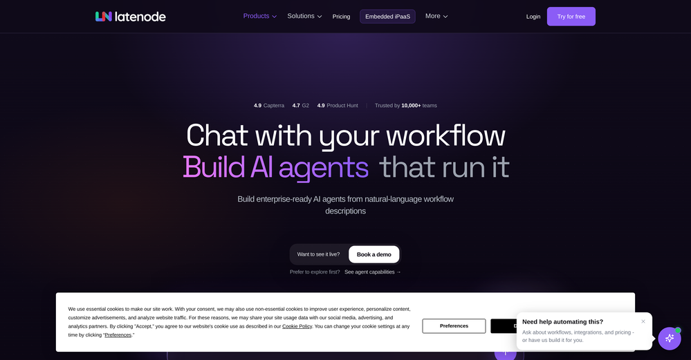 AI Agent Builder by Latenode website