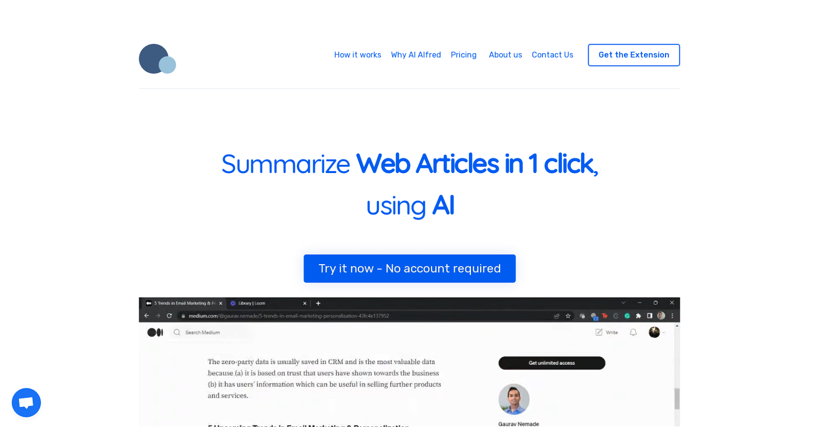 AI Alfred website