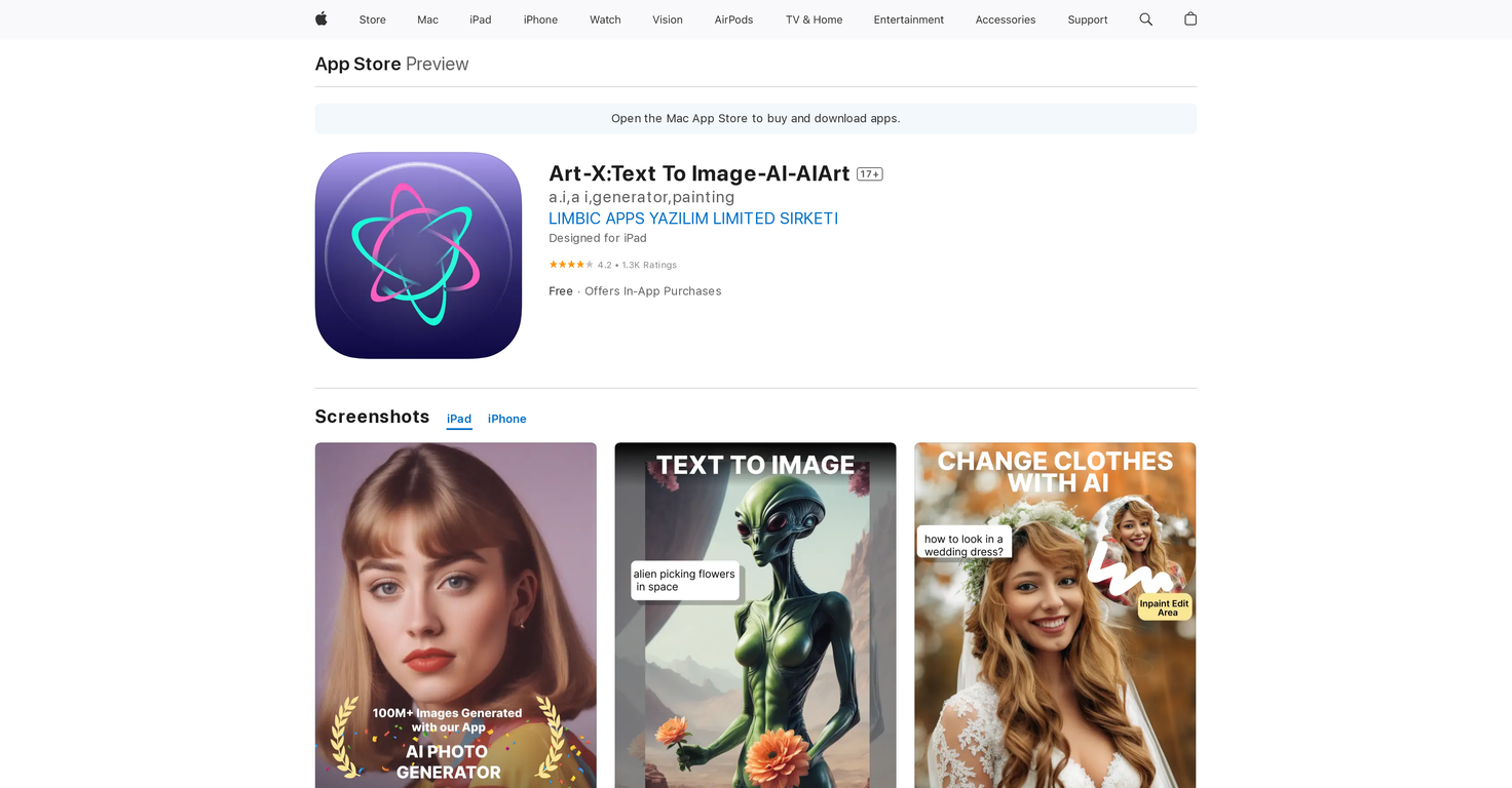 Ai Art Generator App website