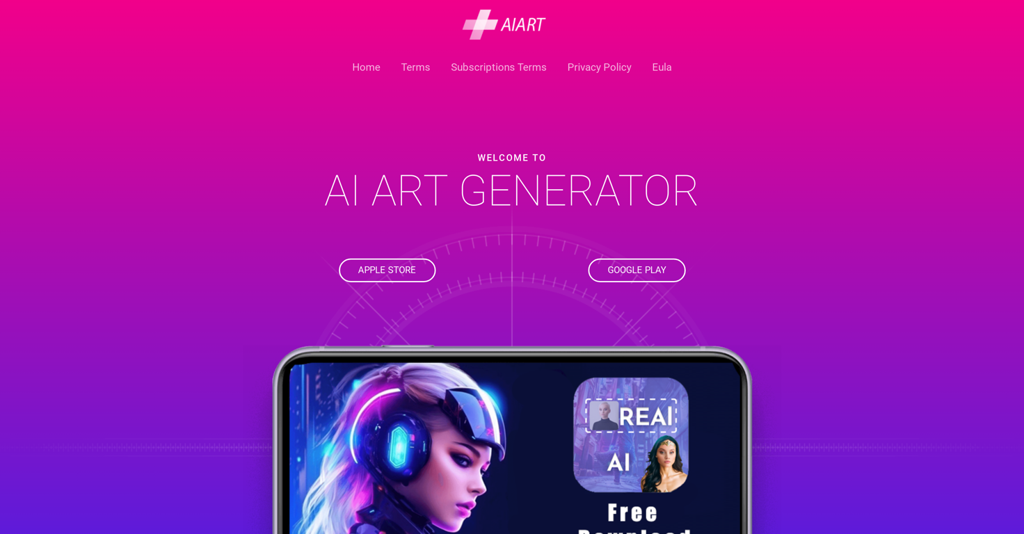 AI Art Image Generator website