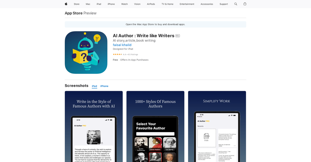 AI Author website