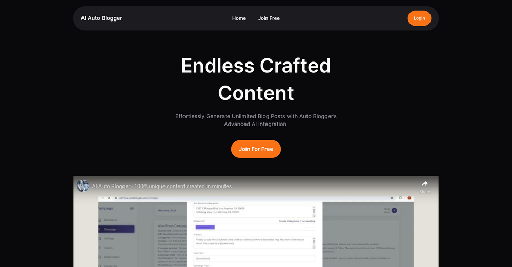 AI Auto Blogger website