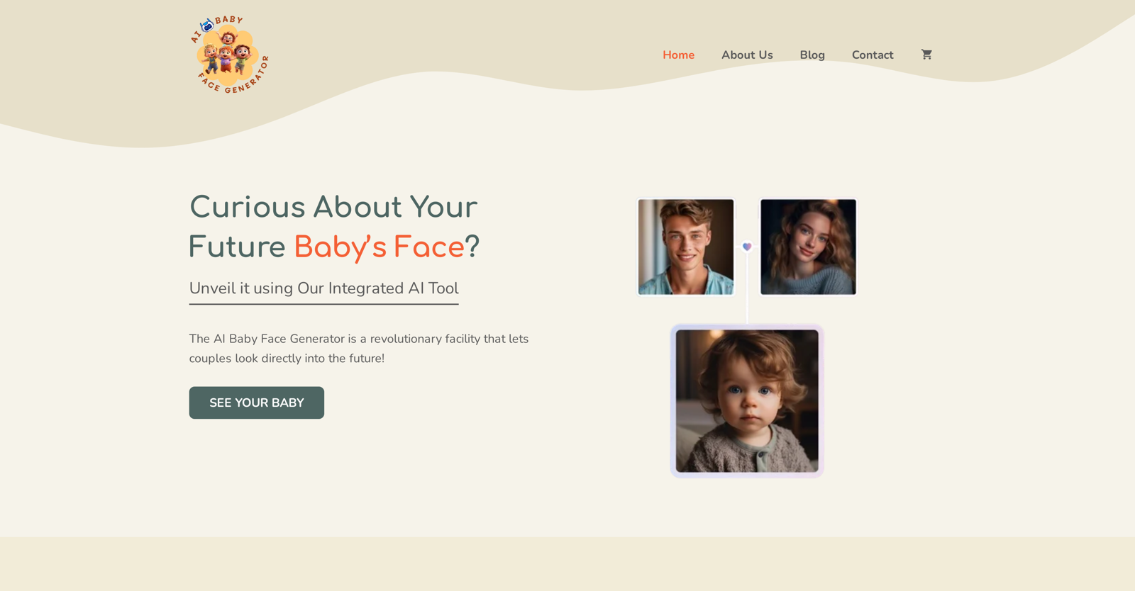 AI Baby Face Generator website