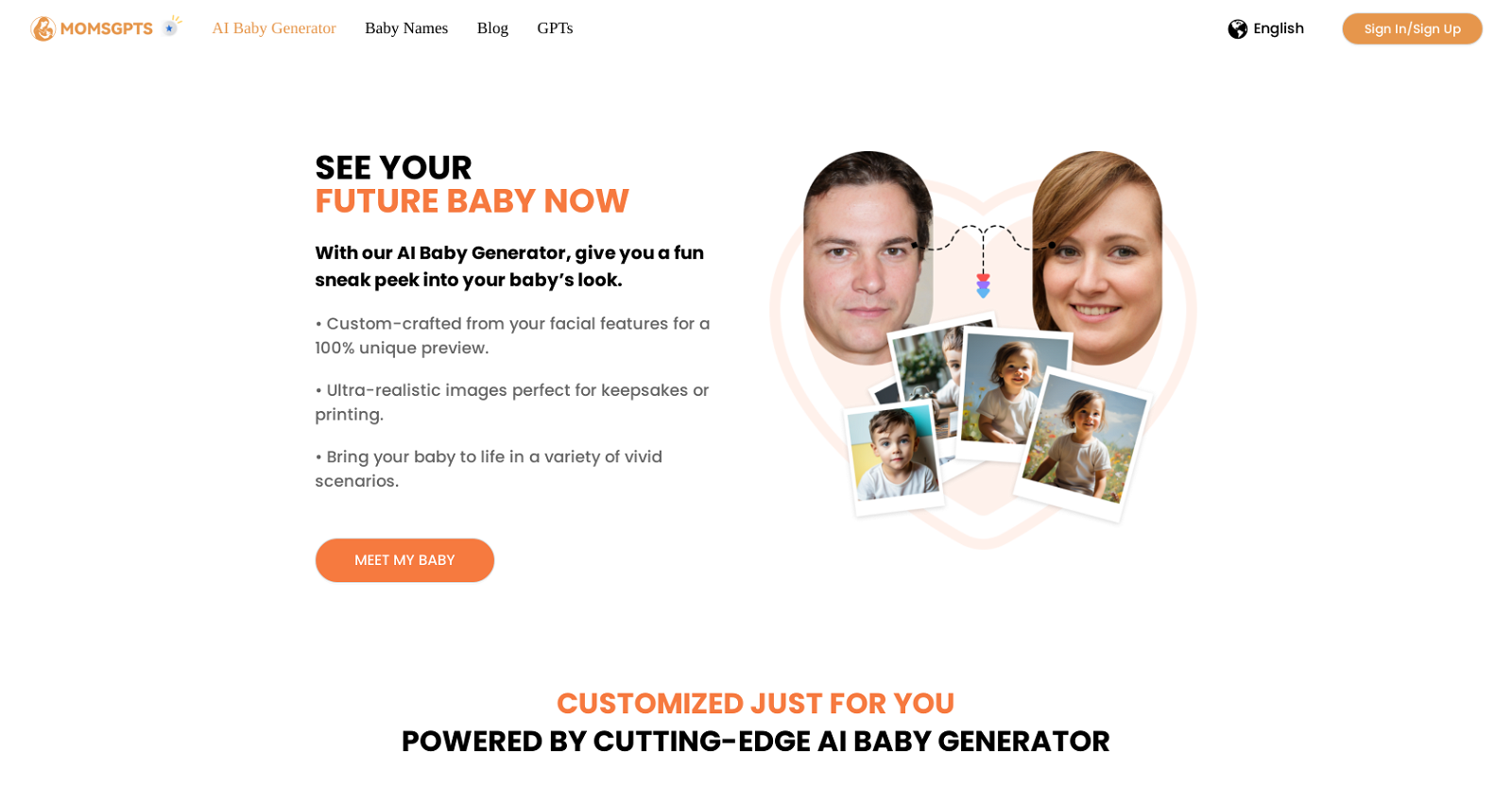 AI Baby Generator website