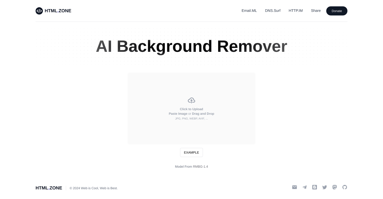 AI Background Remover by HTML Zone website
