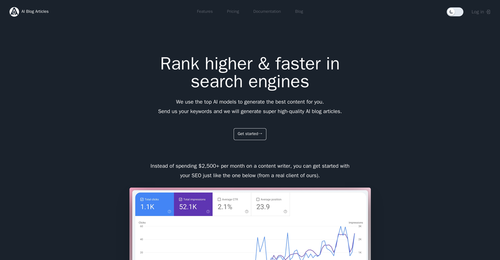AI Blog Articles website