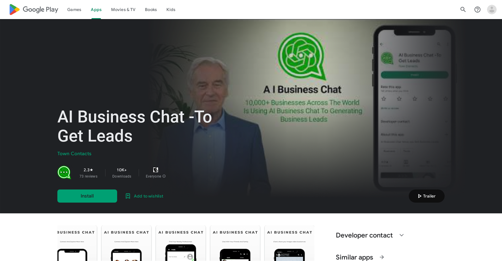 AI Business Chat website