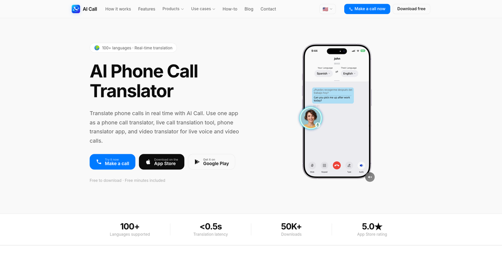 AI Call website