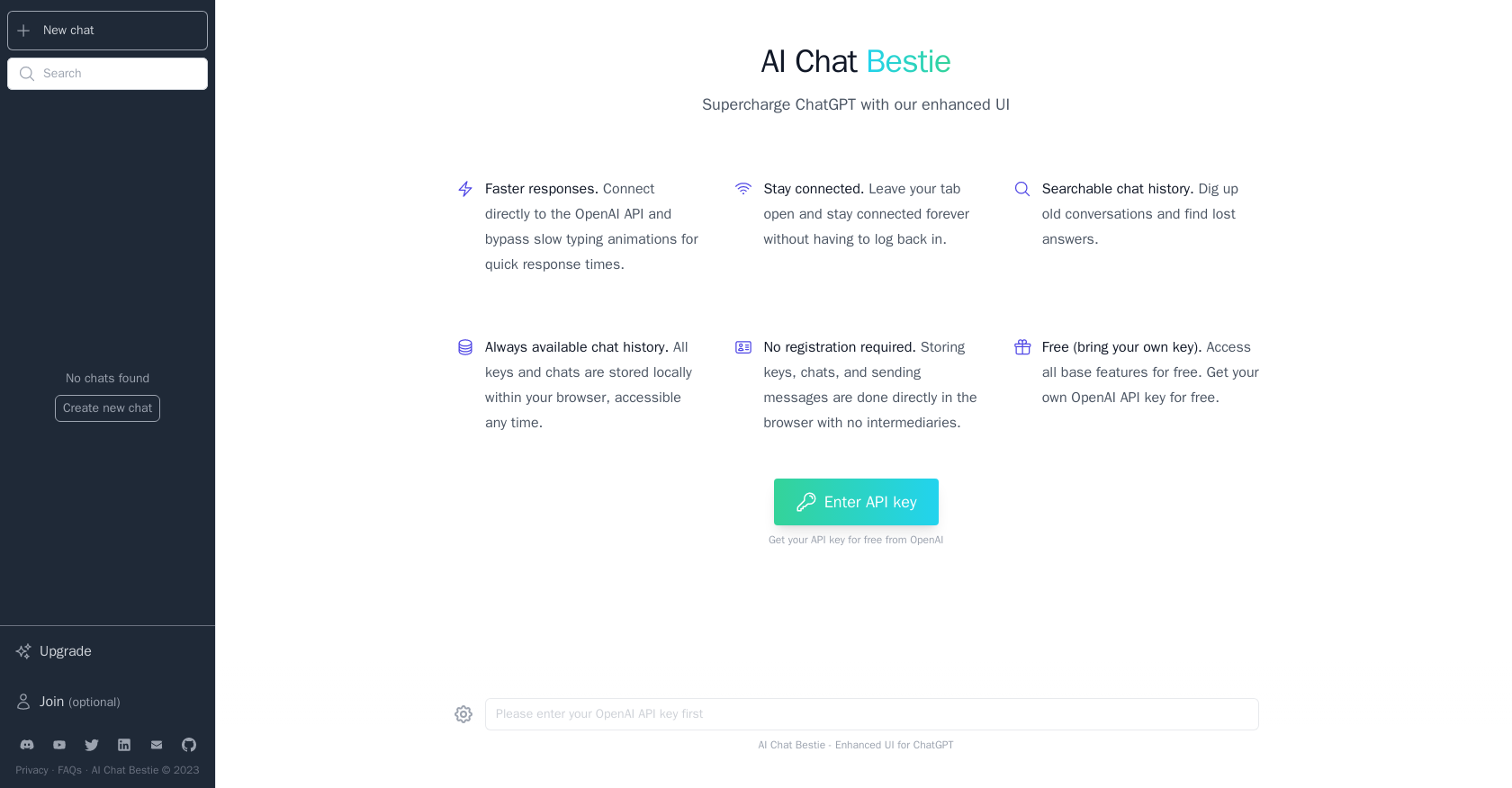 AI Chat Bestie website