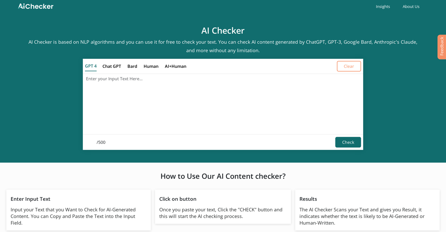 AI Checker website