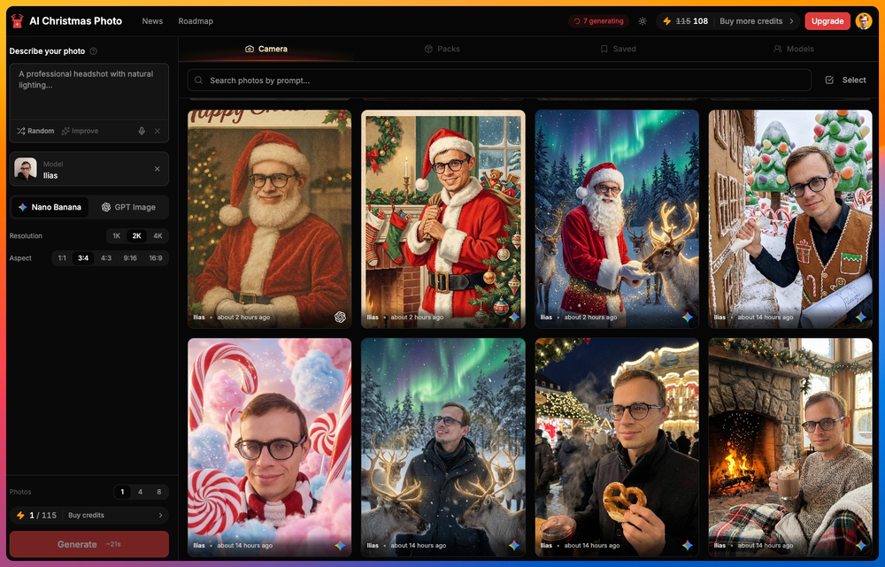 AI Christmas Photo Generator website