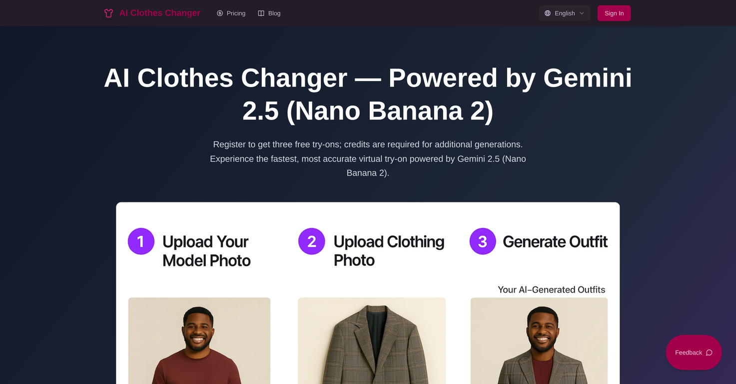 AI Clothes Changer website