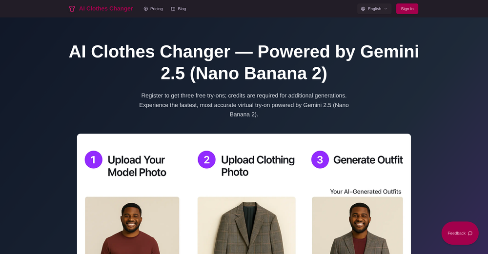 AI Clothes Changer website