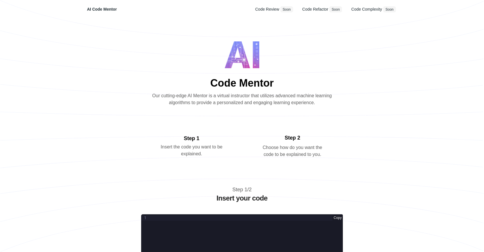 AI Code Mentor website