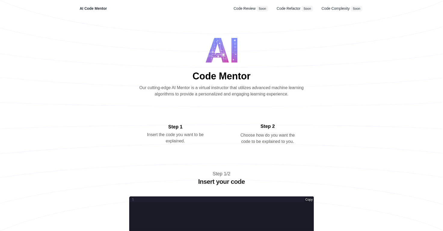 AI Code Mentor website