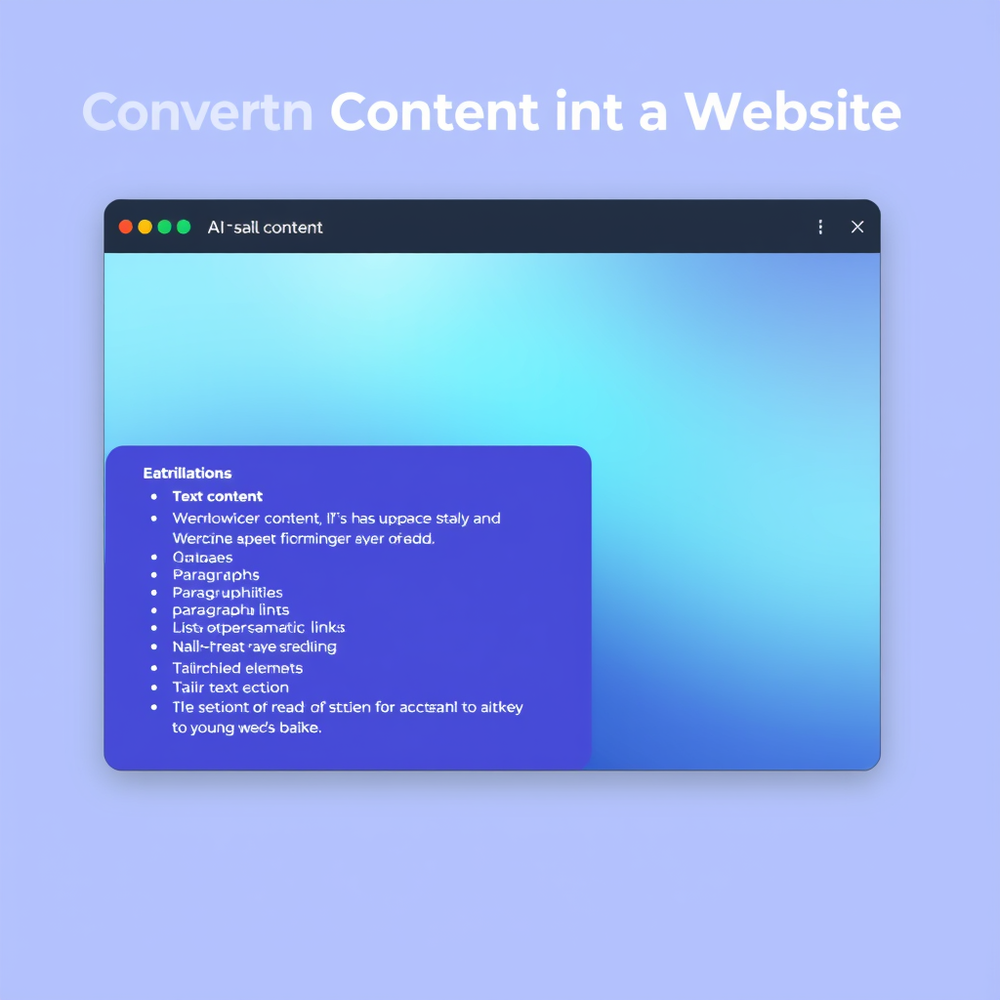 AI: Converting Content into a Website website