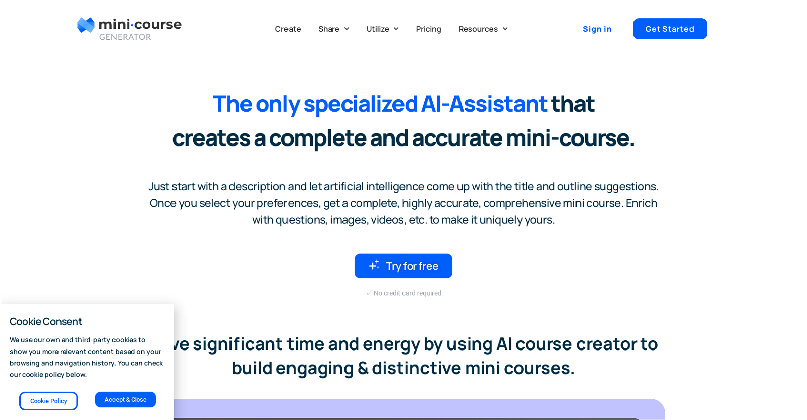 AI Course Creator website
