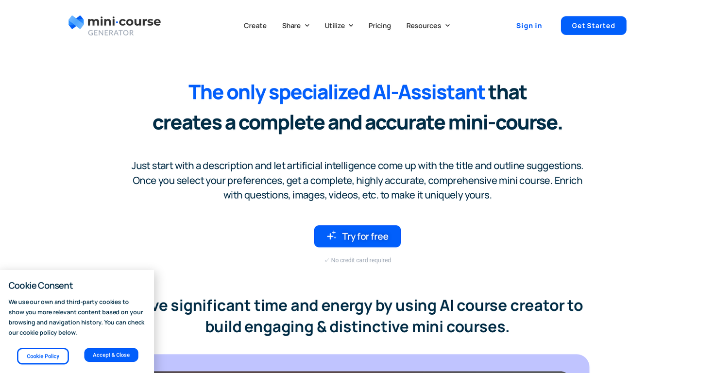 AI Course Creator website