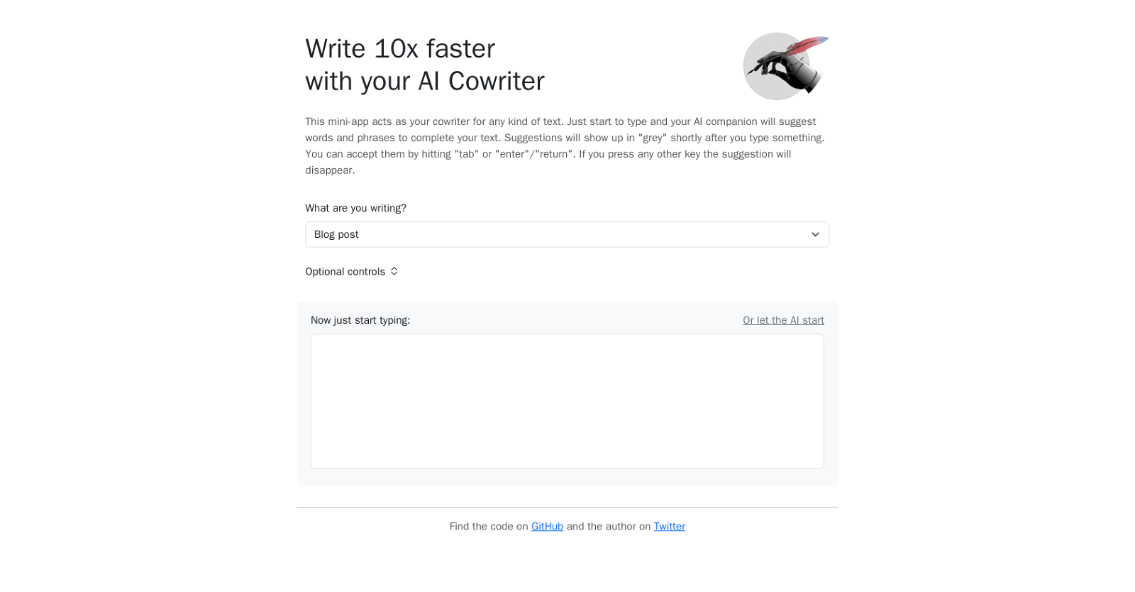 AI Cowriter website