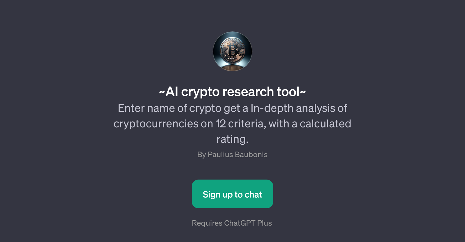 AI Crypto Research Tool GPT website