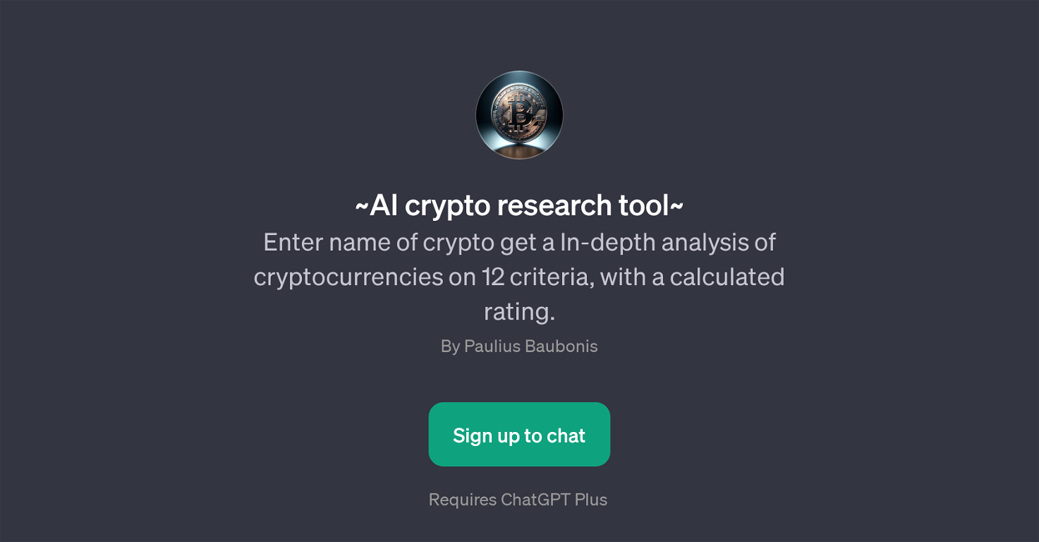 AI Crypto Research Tool GPT website