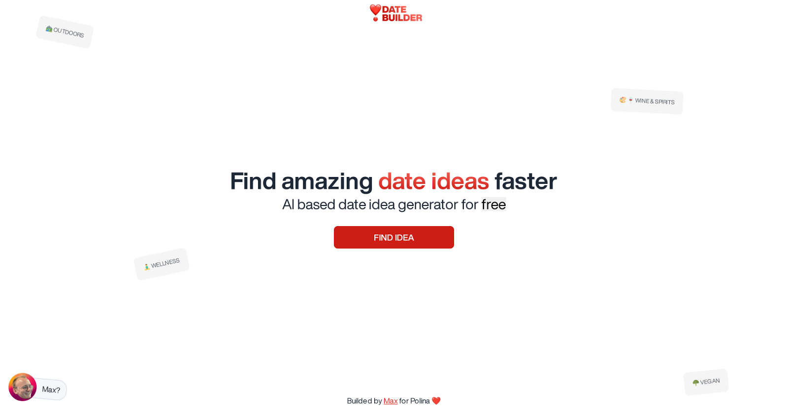 AI Date Ideas website