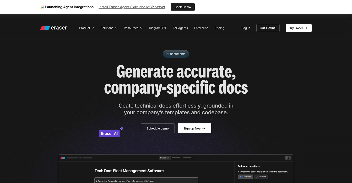 AI Documents by Eraser website