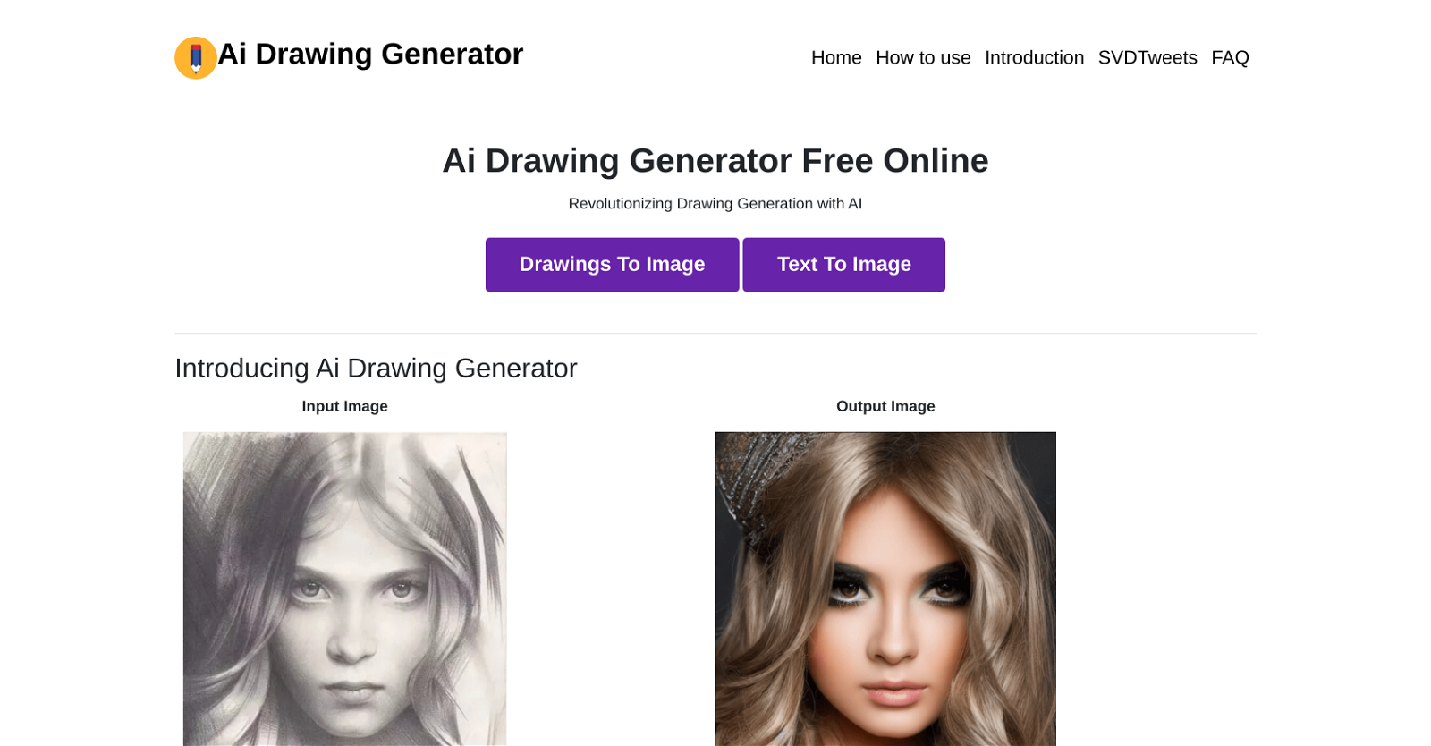 AI Drawing Generator website