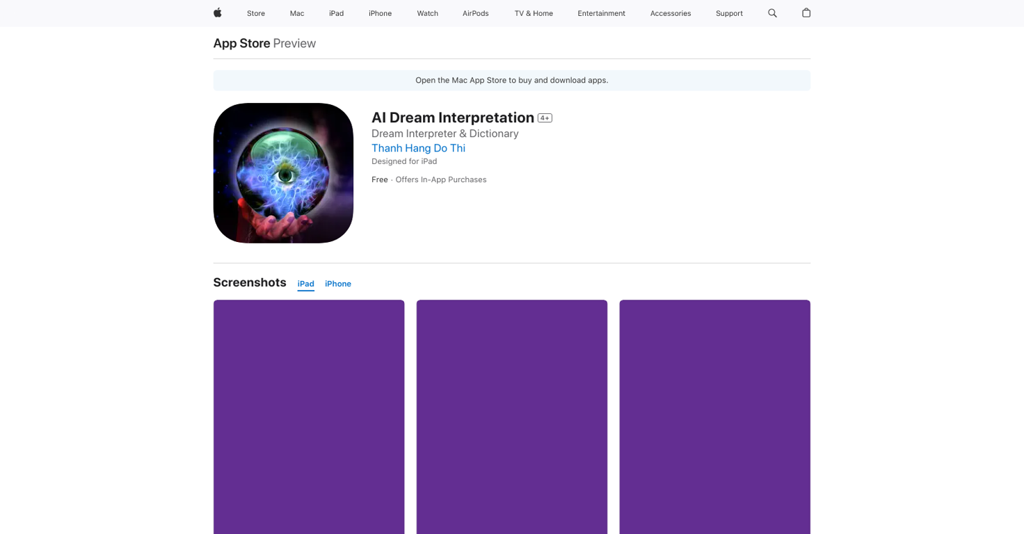 AI Dream Interpretation website