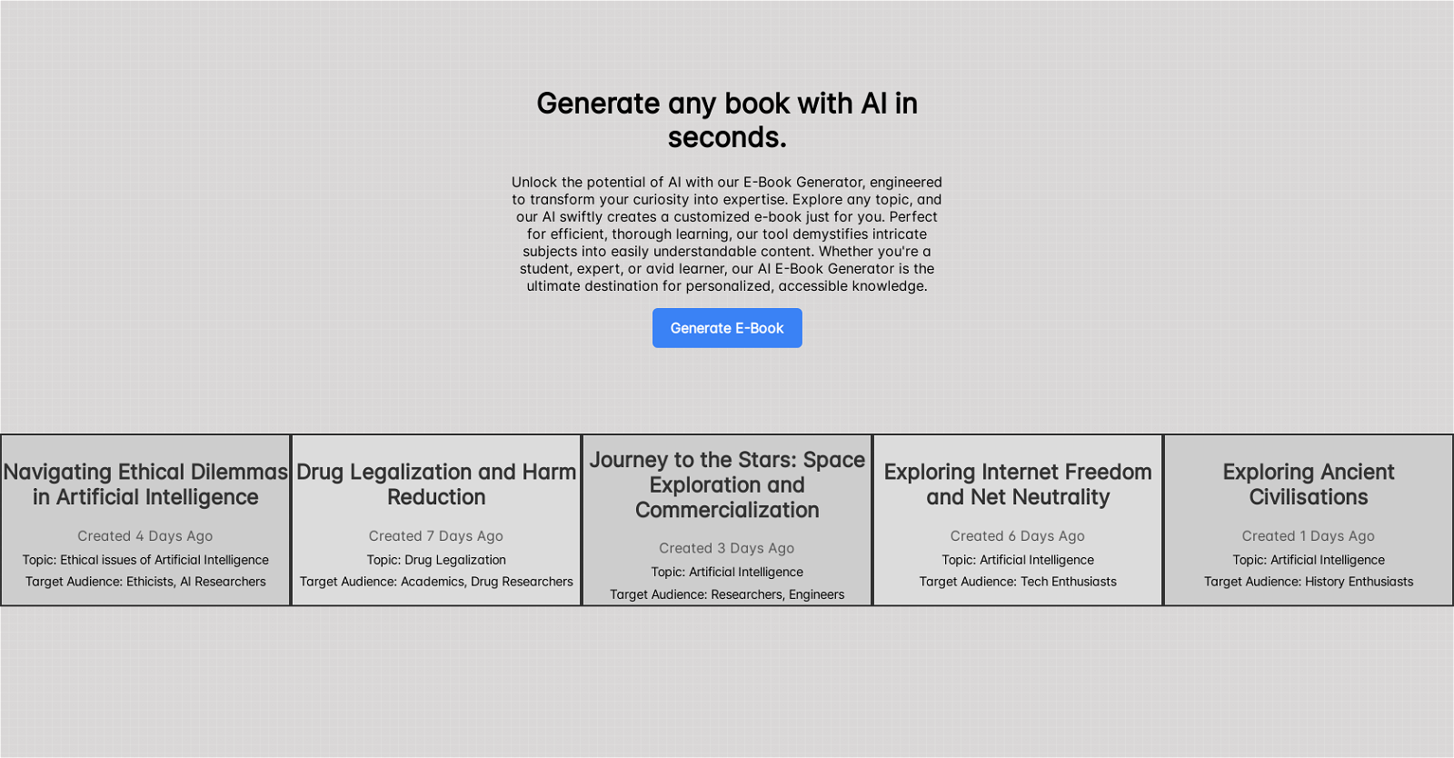 AI E-books website