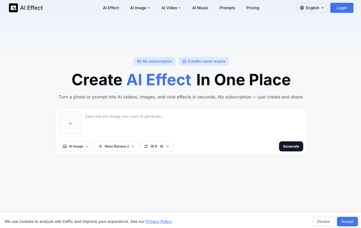 AI Effect.Art website