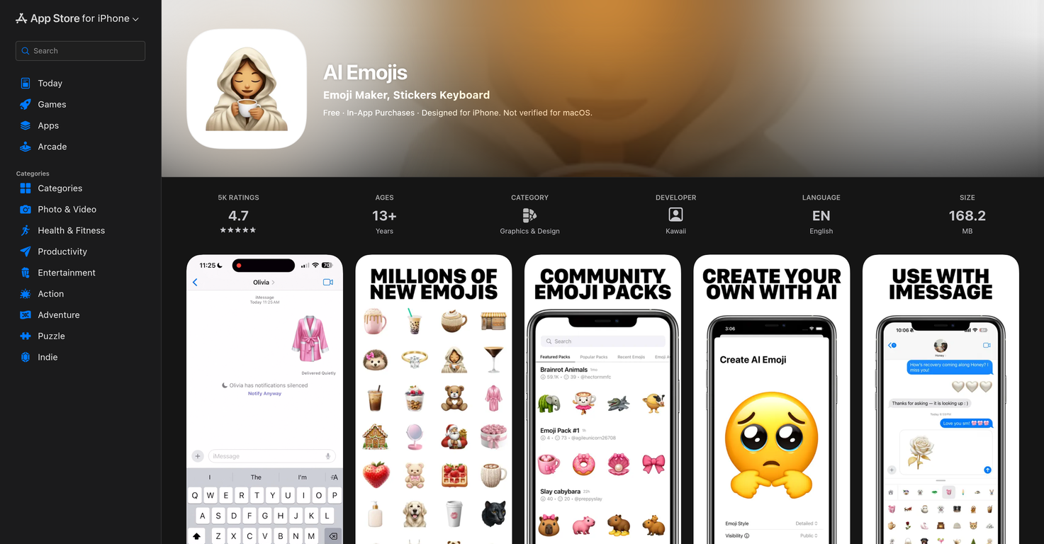 AI Emojis by Kawaii website