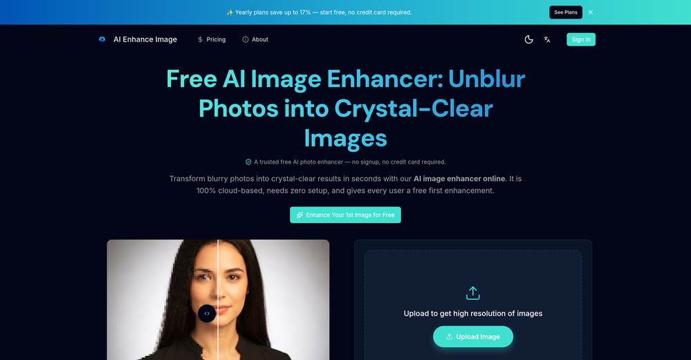 AI Enhance Image.com website