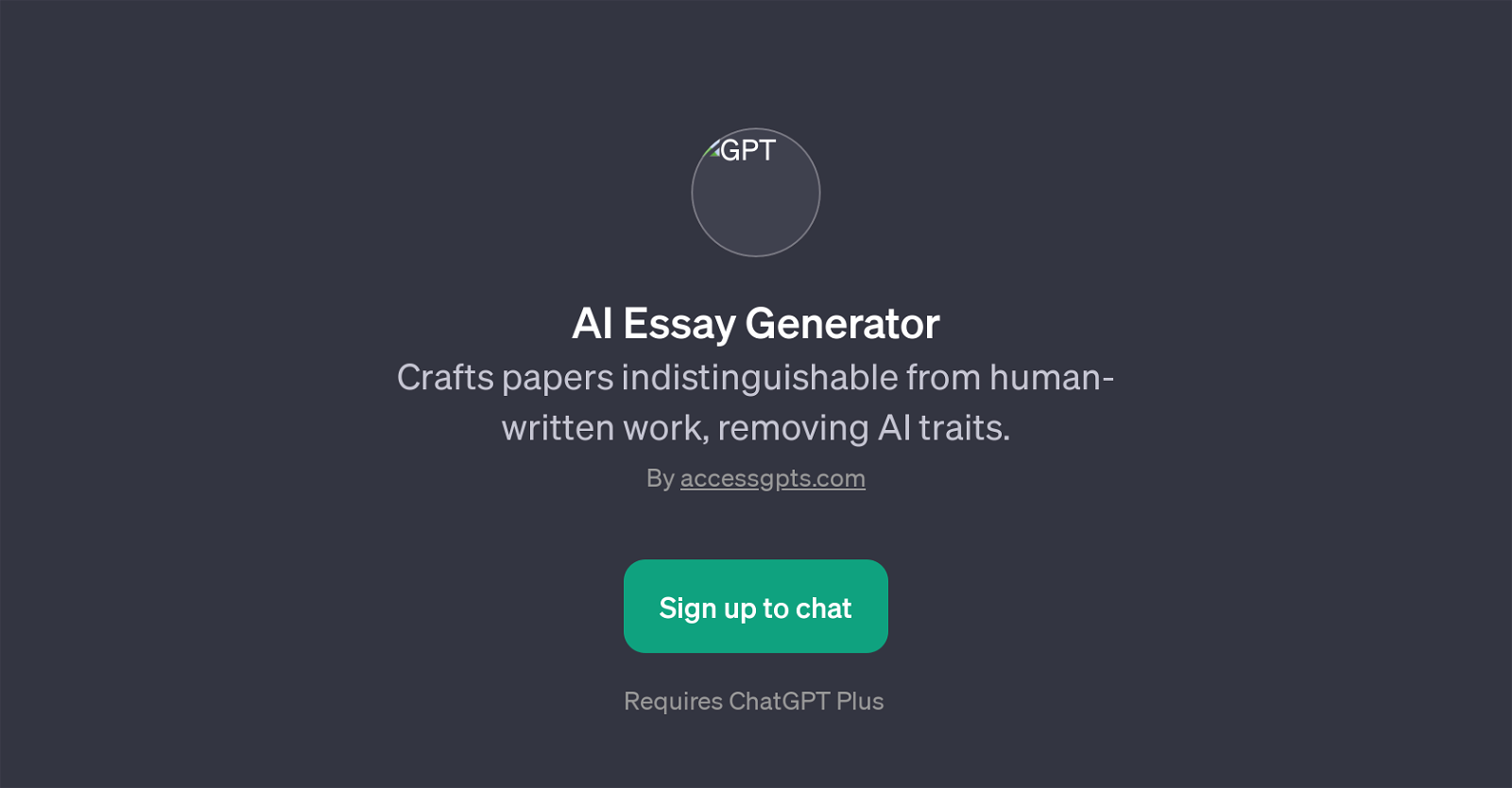 AI Essay Generator website