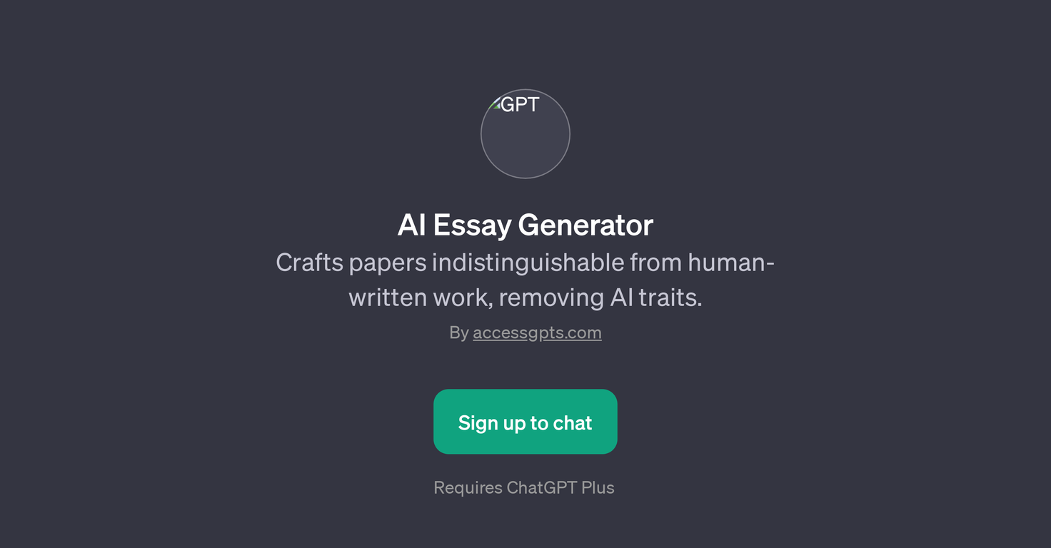 AI Essay Generator website