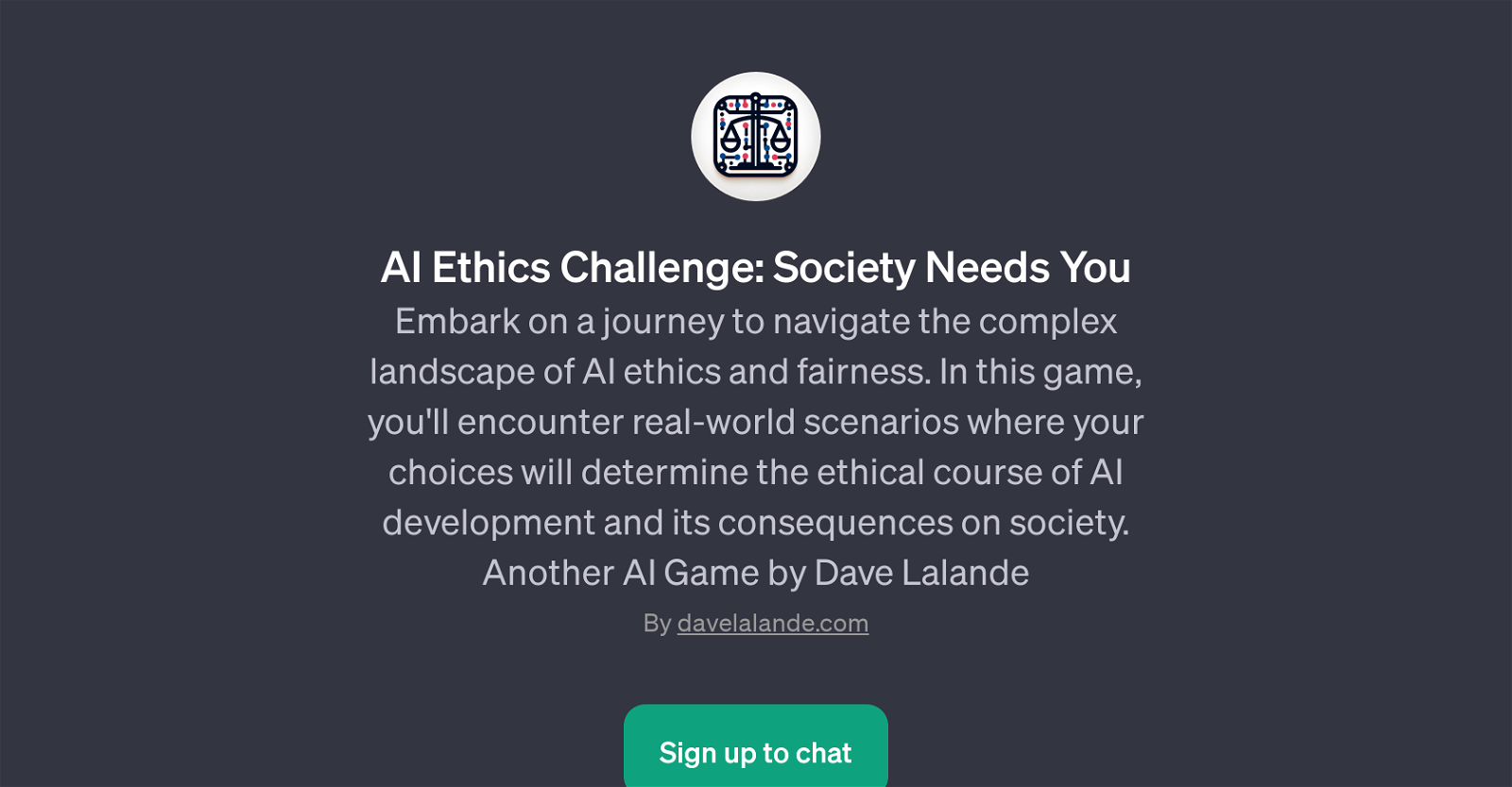 AI Ethics Challenge: Society Needs You website