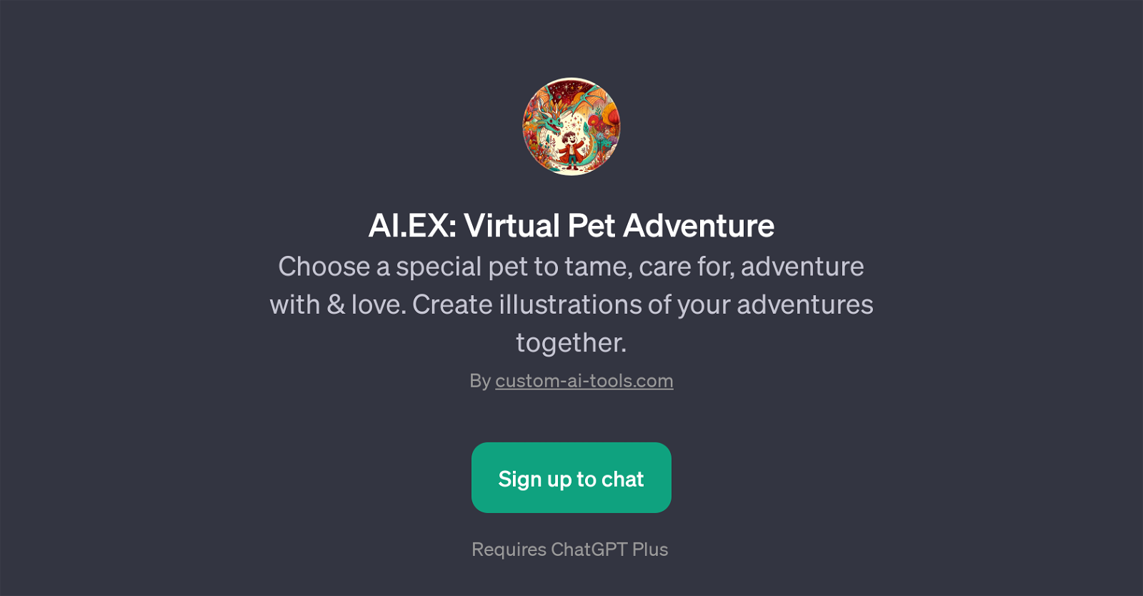 AI.EX: Virtual Pet Adventure website