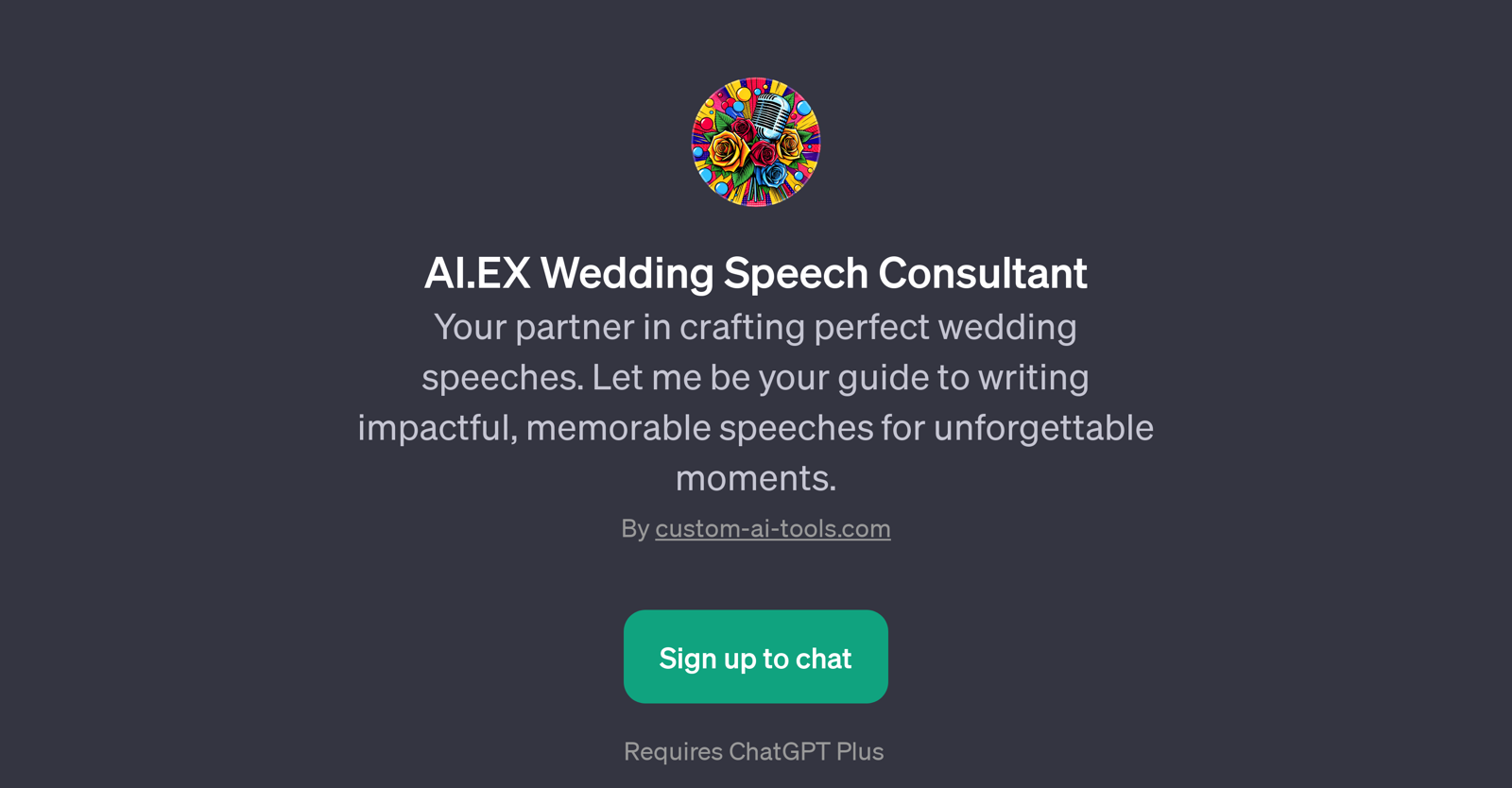 AI.EX Wedding Speech Consultant website