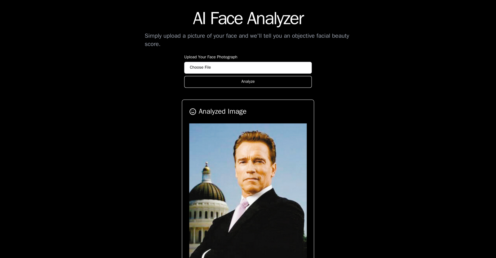 AI Face Analyzer website