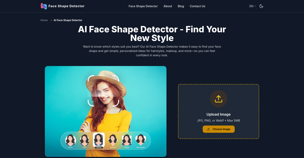 AI Face Shape Detector website