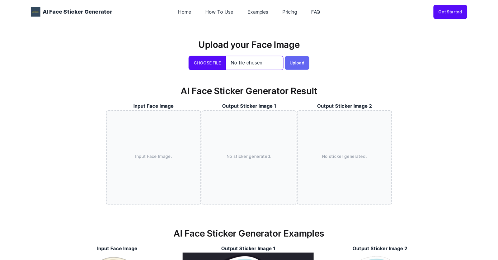 AI Face Sticker Generator website